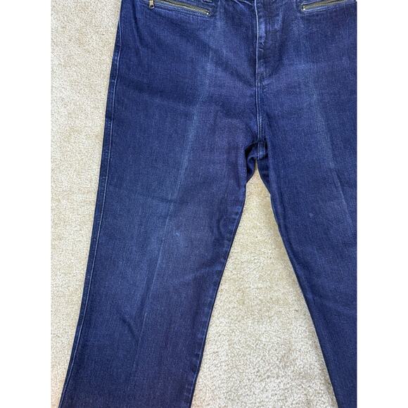 Lauren Jeans Co Size 14 Straight Leg Dark Wash Zipper Accent No Back Pocket B069 - Picture 3 of 14